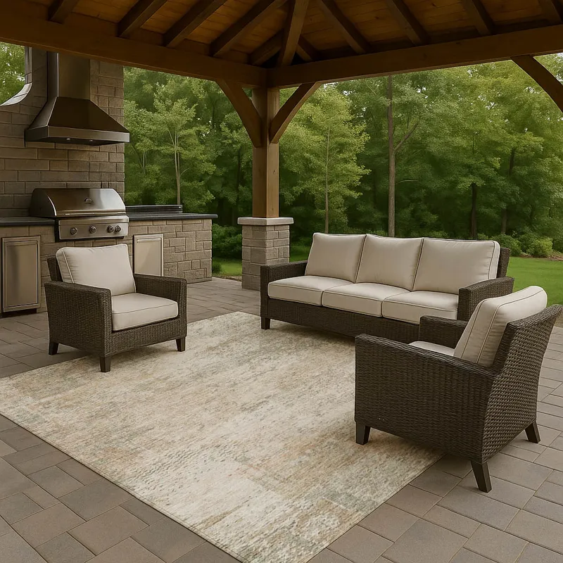 Luxury Washable Indoor/Outdoor Solace Linen 10\' x 14\' Rug
