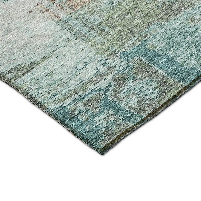 Luxury Washable Indoor/Outdoor Solace Teal 2\'6\" x 3\'10\" Rug