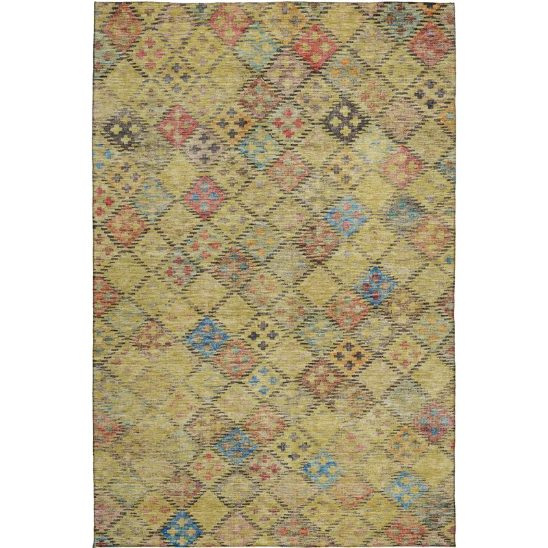 Luxury Washable Indoor/Outdoor Solace Gold 5\' x 7\'6\" Rug