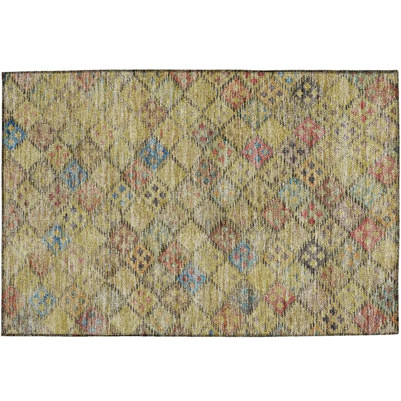 Luxury Washable Indoor/Outdoor Solace Gold 1\'8\" x 2\'6\" Rug
