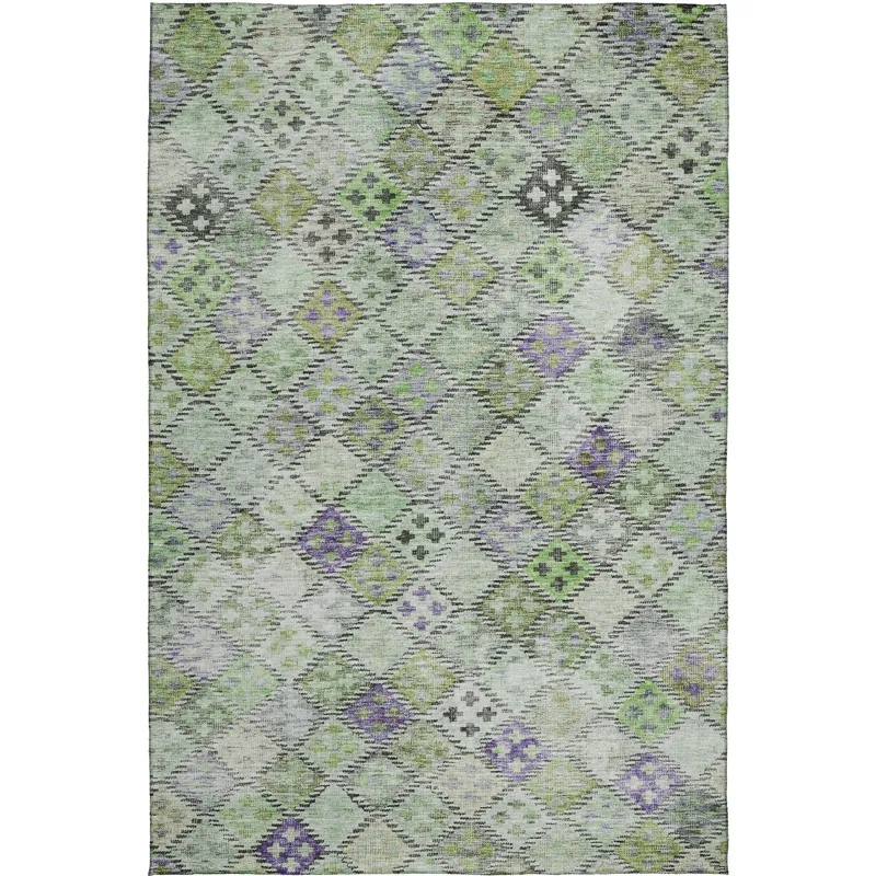 Luxury Washable Indoor/Outdoor Solace Green 2\'6\" x 3\'10\" Rug
