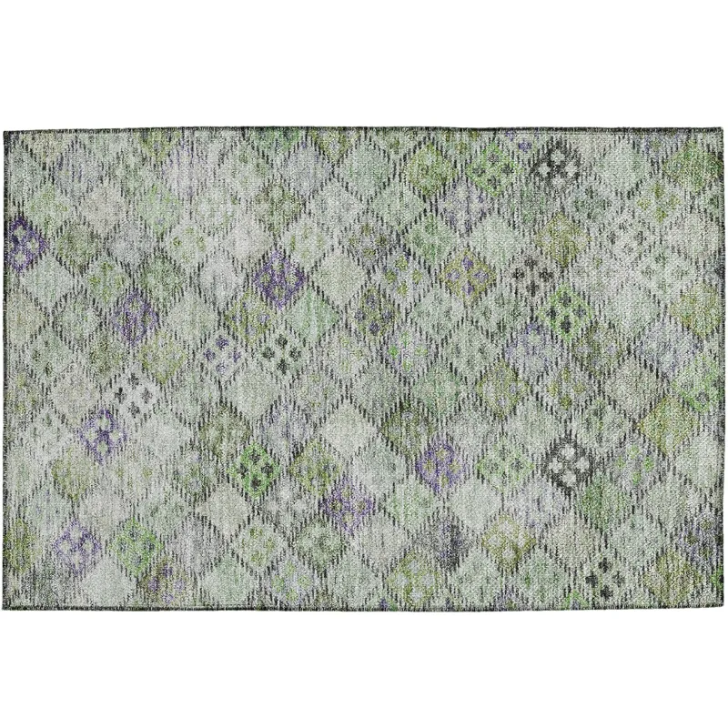 Luxury Washable Indoor/Outdoor Solace Green 1\'8\" x 2\'6\" Rug