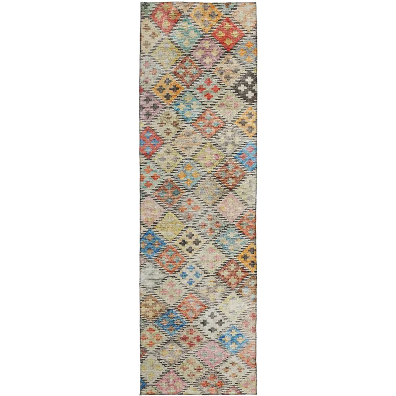Luxury Washable Indoor/Outdoor Solace Paprika 2\'3\" x 7\'6\" Runner Rug