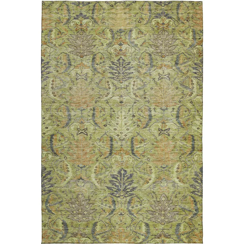 Luxury Washable Indoor/Outdoor Solace Aloe 8\' x 10\' Rug