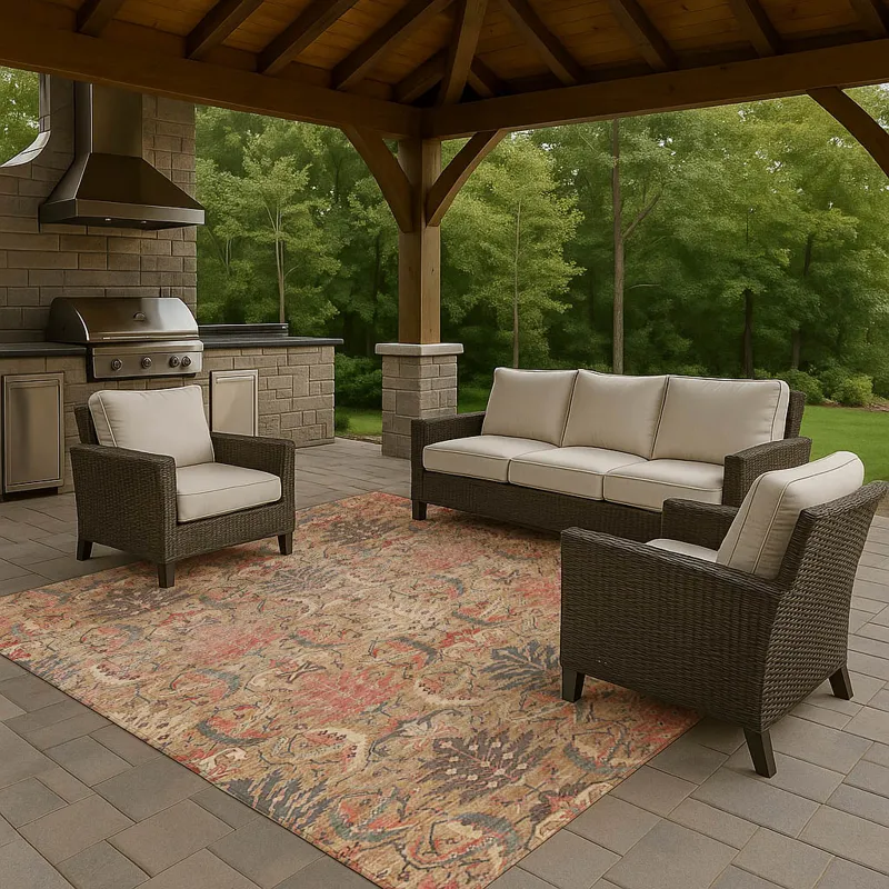 Luxury Washable Indoor/Outdoor Solace Tan 8\' x 10\' Rug