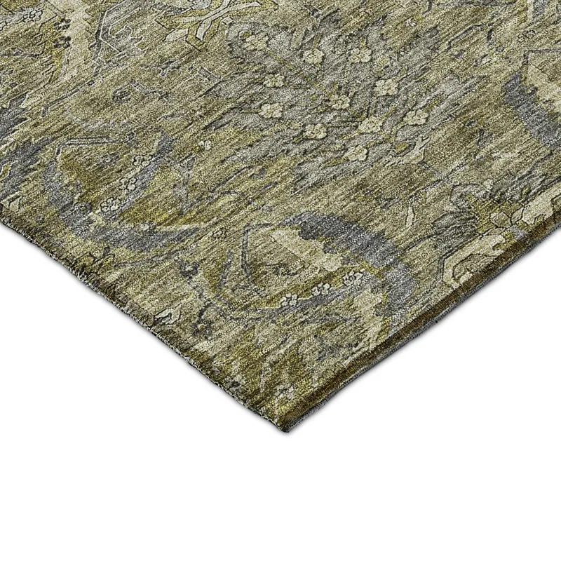 Luxury Washable Indoor/Outdoor Solace Taupe 1\'8\" x 2\'6\" Rug