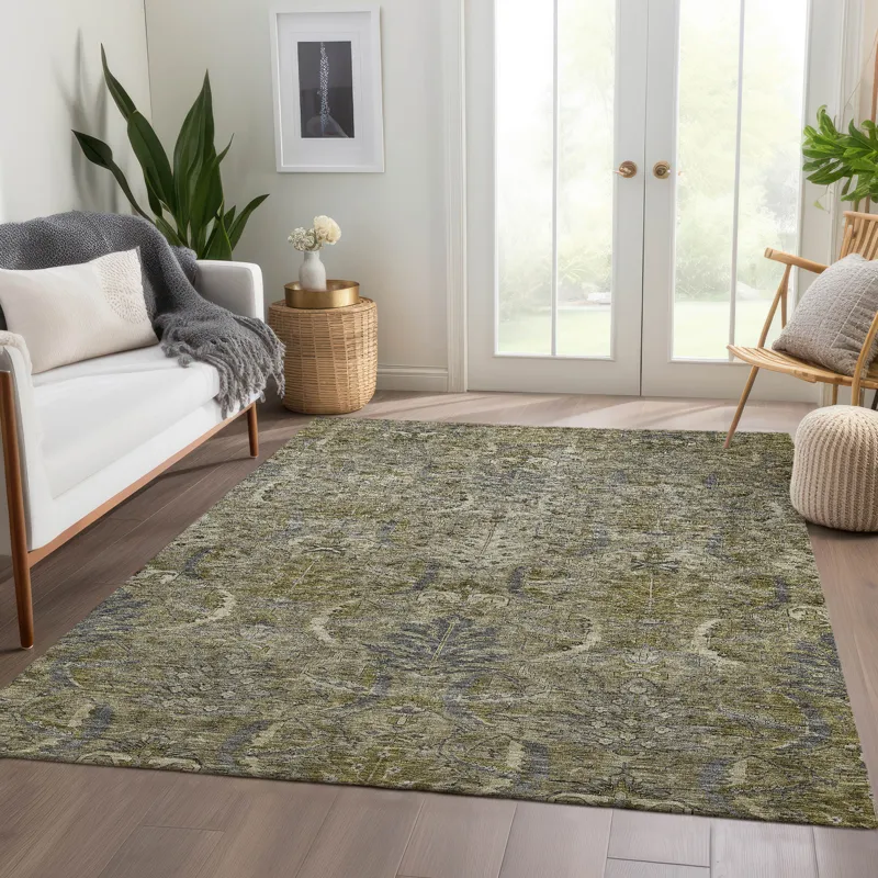 Luxury Washable Indoor/Outdoor Solace Taupe 3\' x 5\' Rug