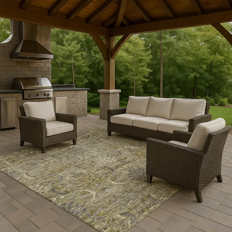 Luxury Washable Indoor/Outdoor Solace Taupe 3\' x 5\' Rug