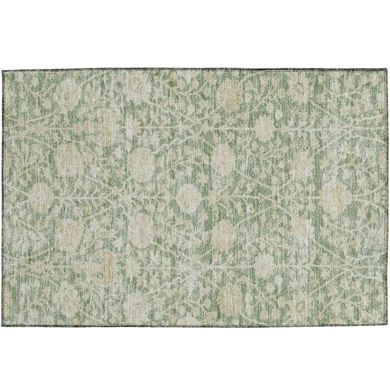 Luxury Washable Indoor/Outdoor Solace Aloe 1\'8\" x 2\'6\" Rug