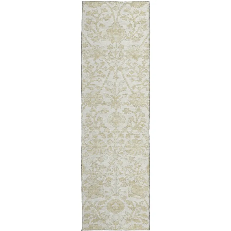 Luxury Washable Indoor/Outdoor Solace Ivory 2\'3\" x 7\'6\" Runner Rug