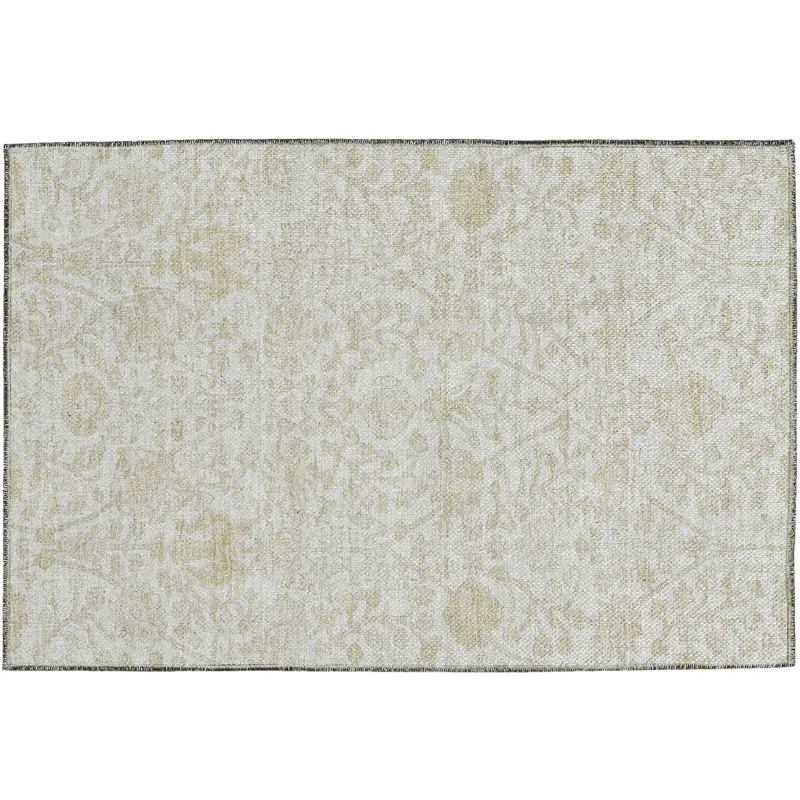 Luxury Washable Indoor/Outdoor Solace Ivory 1\'8\" x 2\'6\" Rug