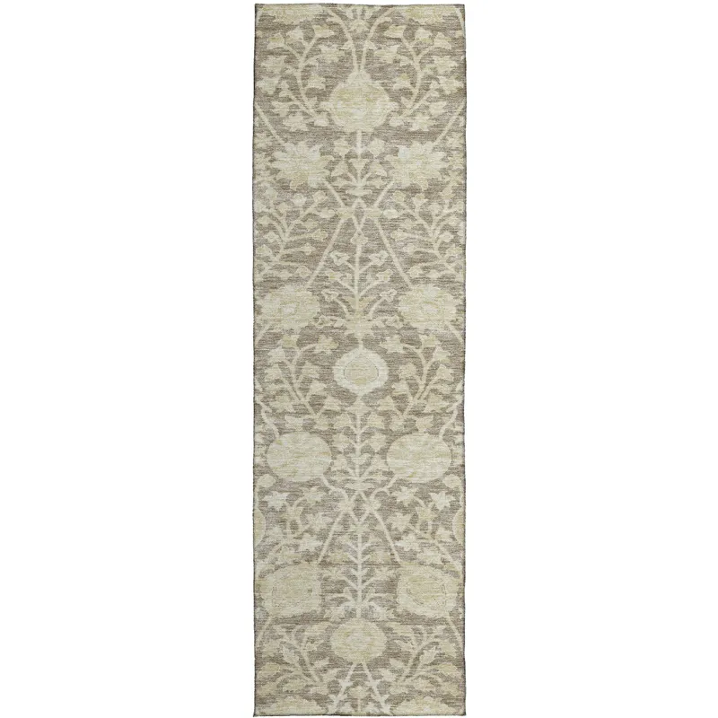 Luxury Washable Indoor/Outdoor Solace Mocha 2\'3\" x 7\'6\" Runner Rug