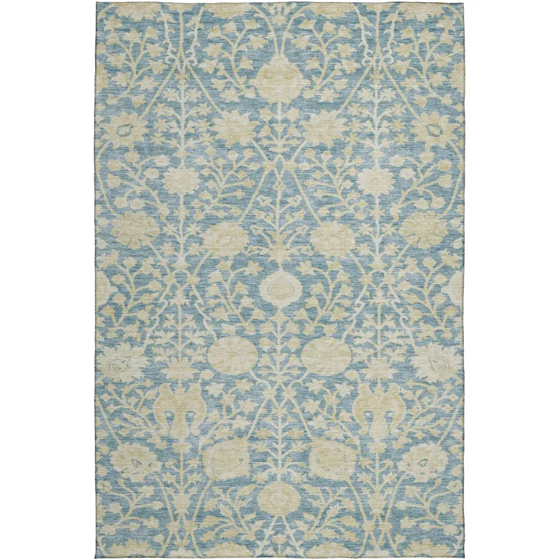 Luxury Washable Indoor/Outdoor Solace Sky 5\' x 7\'6\" Rug