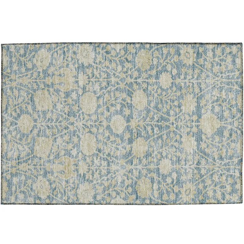Luxury Washable Indoor/Outdoor Solace Sky 1\'8\" x 2\'6\" Rug