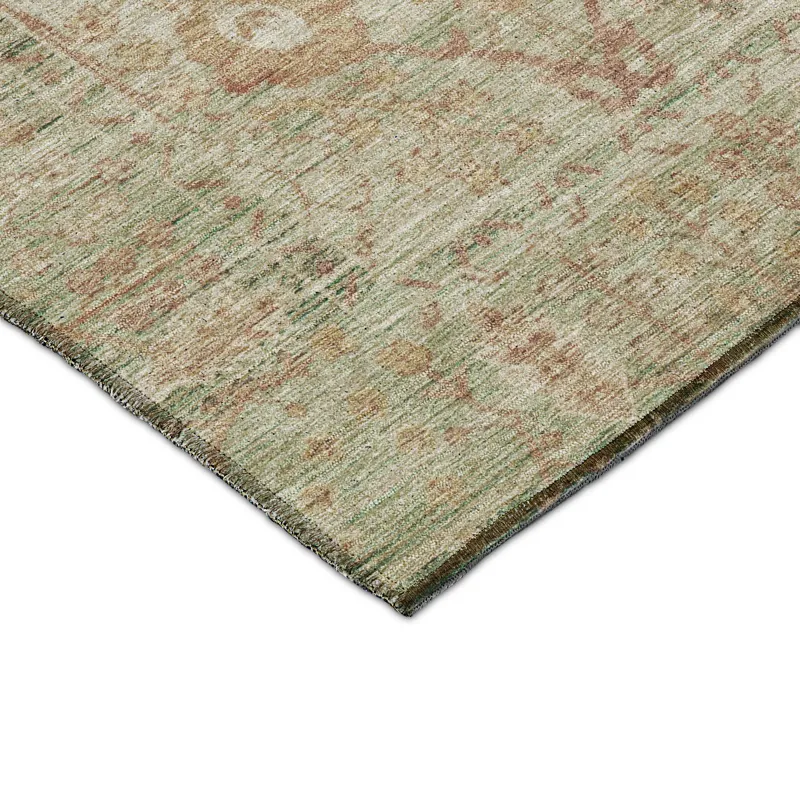 Luxury Washable Indoor/Outdoor Solace Beige 8\' x 8\' Round Rug