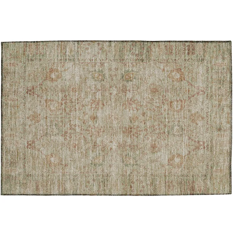 Luxury Washable Indoor/Outdoor Solace Beige 1\'8\" x 2\'6\" Rug