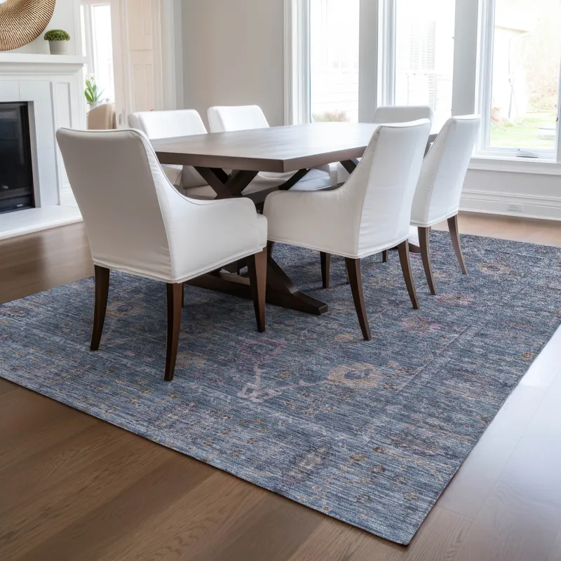 Luxury Washable Indoor/Outdoor Solace Denim 5\' x 7\'6\" Rug