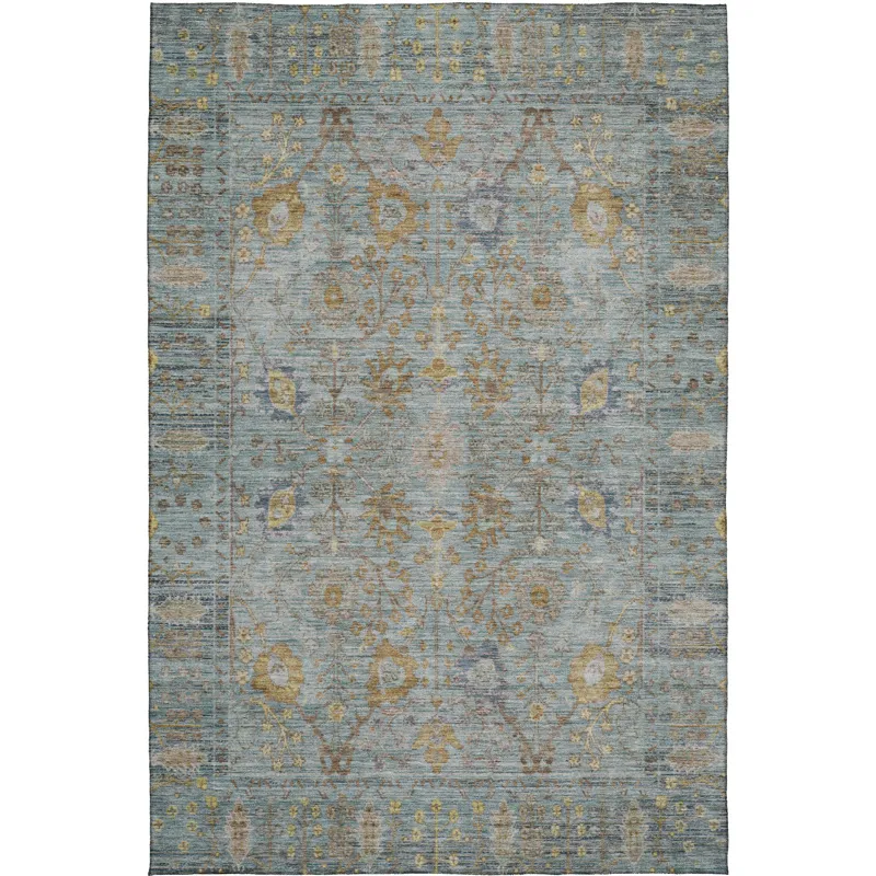 Luxury Washable Indoor/Outdoor Solace Teal 10\' x 14\' Rug