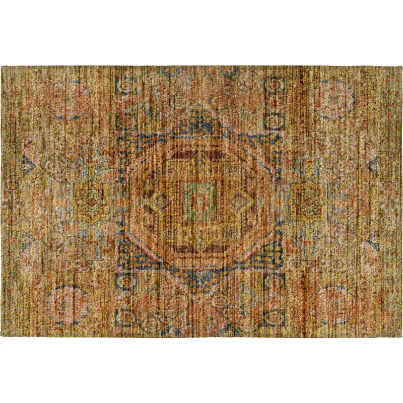 Indoor/Outdoor Silk Road Curry 1\'8\" x 2\'6\" Rug