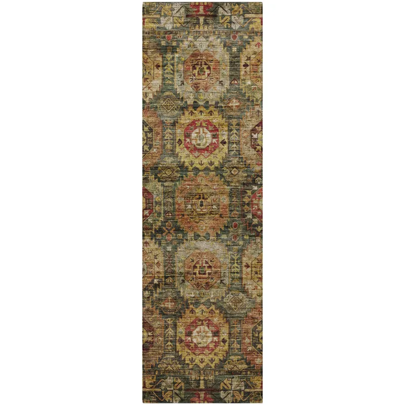 Indoor/Outdoor Silk Road Fern 2\'3\" x 7\'6\" Runner Rug