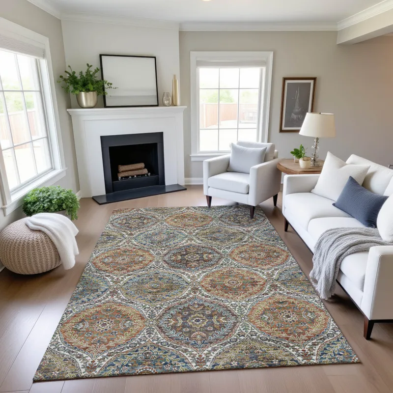 Indoor/Outdoor Silk Road Multi 6\'6\" x 9\'6\" Rug