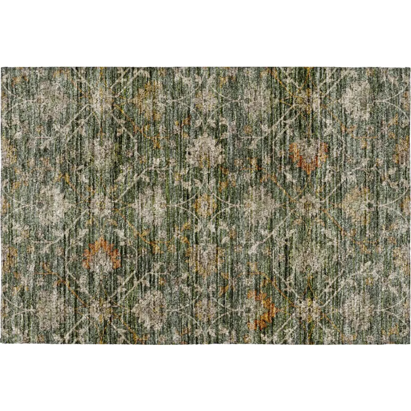 Indoor/Outdoor Silk Road Basil 1\'8\" x 2\'6\" Rug