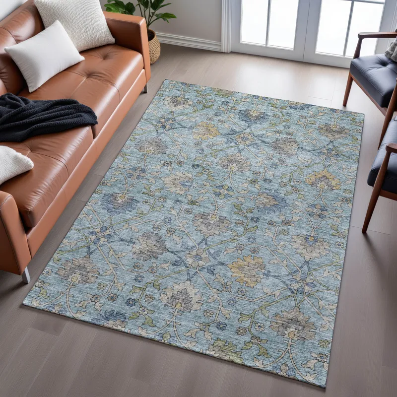 Indoor/Outdoor Silk Road Denim 8\' x 10\' Rug