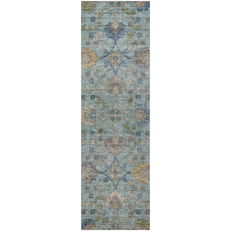 Indoor/Outdoor Silk Road Denim 2\'3\" x 7\'6\" Runner Rug