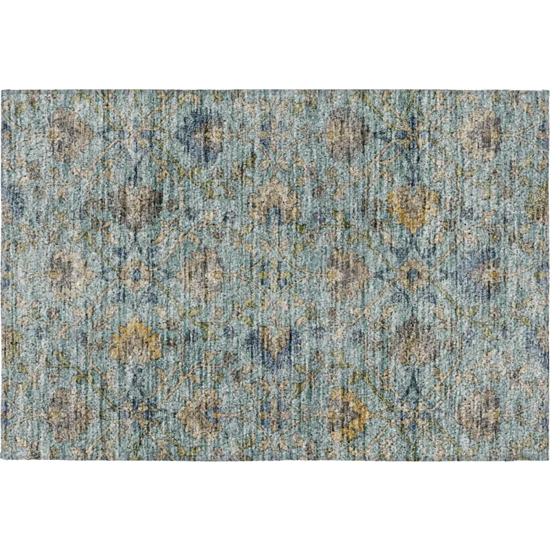 Indoor/Outdoor Silk Road Denim 1\'8\" x 2\'6\" Rug