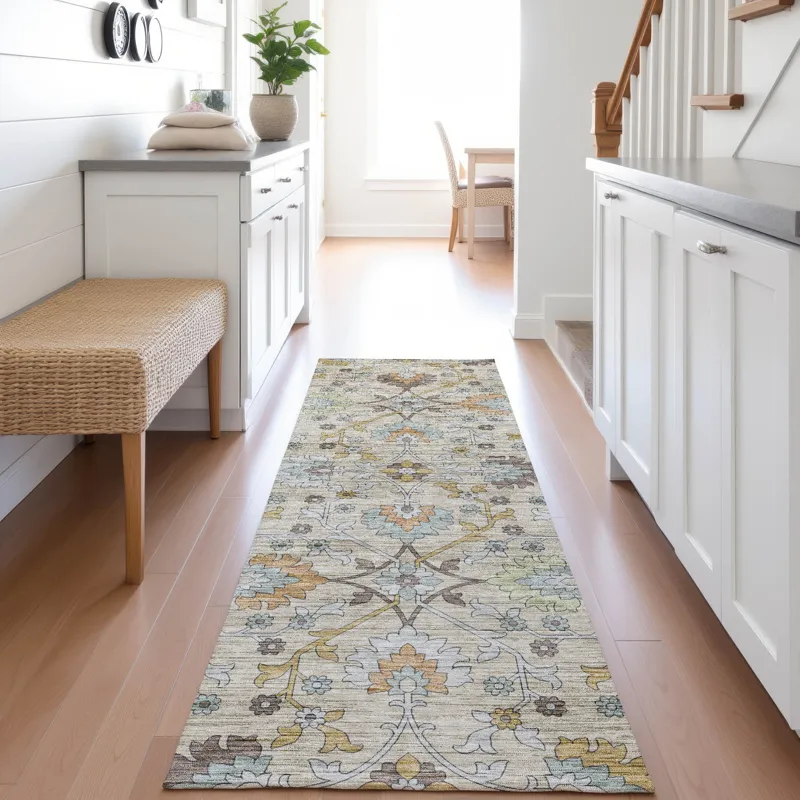 Indoor/Outdoor Silk Road Flax 2\'3\" x 7\'6\" Runner Rug