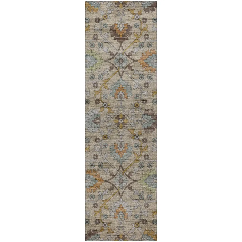 Indoor/Outdoor Silk Road Flax 2\'3\" x 7\'6\" Runner Rug