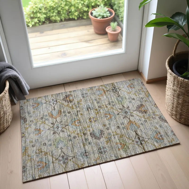 Indoor/Outdoor Silk Road Flax 1\'8\" x 2\'6\" Rug