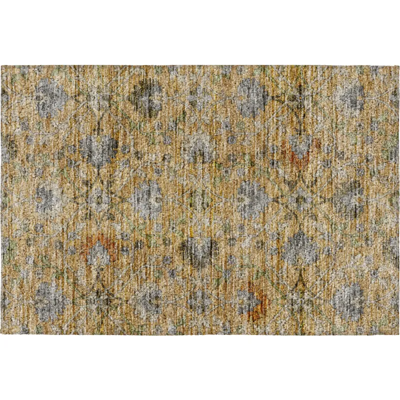 Indoor/Outdoor Silk Road Saffron 1\'8\" x 2\'6\" Rug