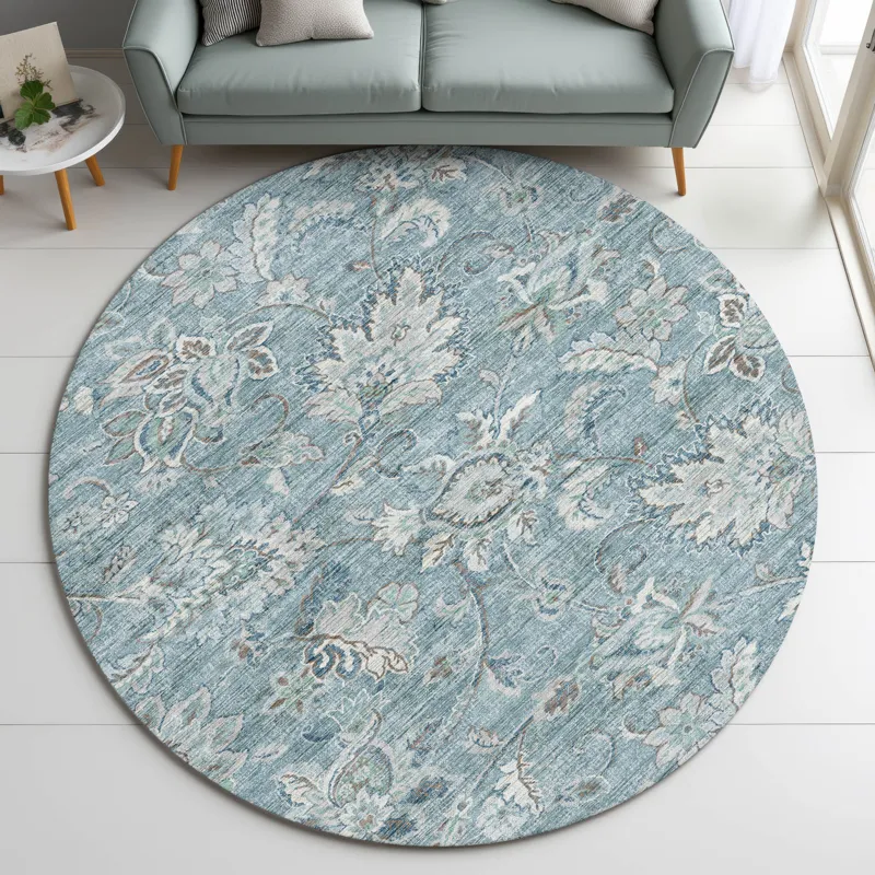 Indoor/Outdoor Silk Road Baltic 8\' x 8\' Round Rug