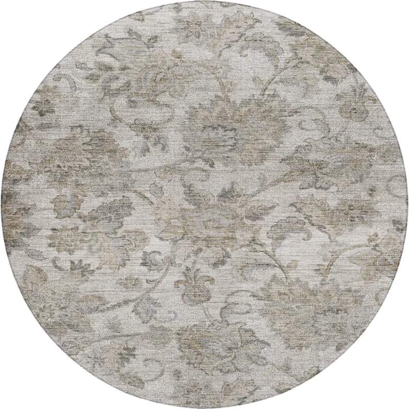 Indoor/Outdoor Silk Road Linen 8\' x 8\' Round Rug