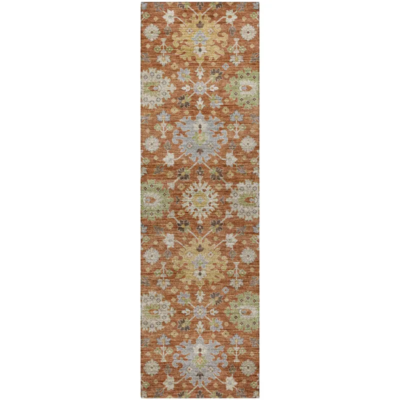 Indoor/Outdoor Silk Road Cayenne 2\'3\" x 7\'6\" Runner Rug