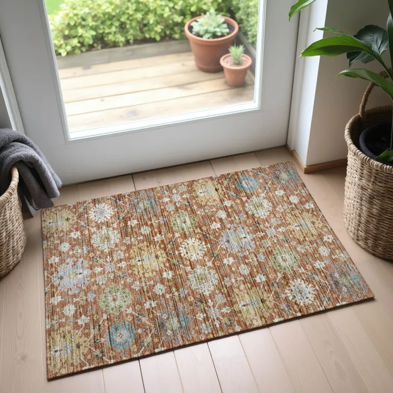 Indoor/Outdoor Silk Road Cayenne 1\'8\" x 2\'6\" Rug