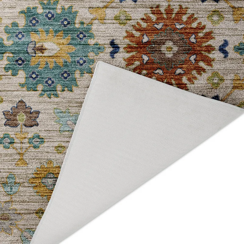 Indoor/Outdoor Silk Road Ivory 8\' x 8\' Round Rug