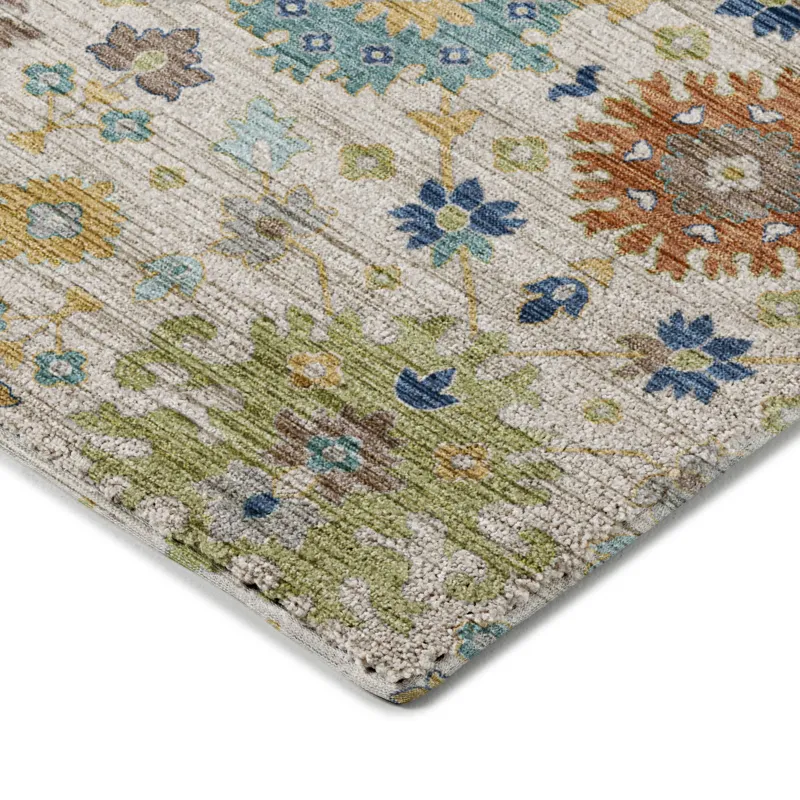 Indoor/Outdoor Silk Road Ivory 8\' x 8\' Round Rug