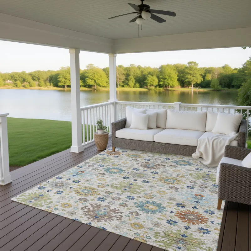 Indoor/Outdoor Silk Road Ivory 9\' x 12\' Rug