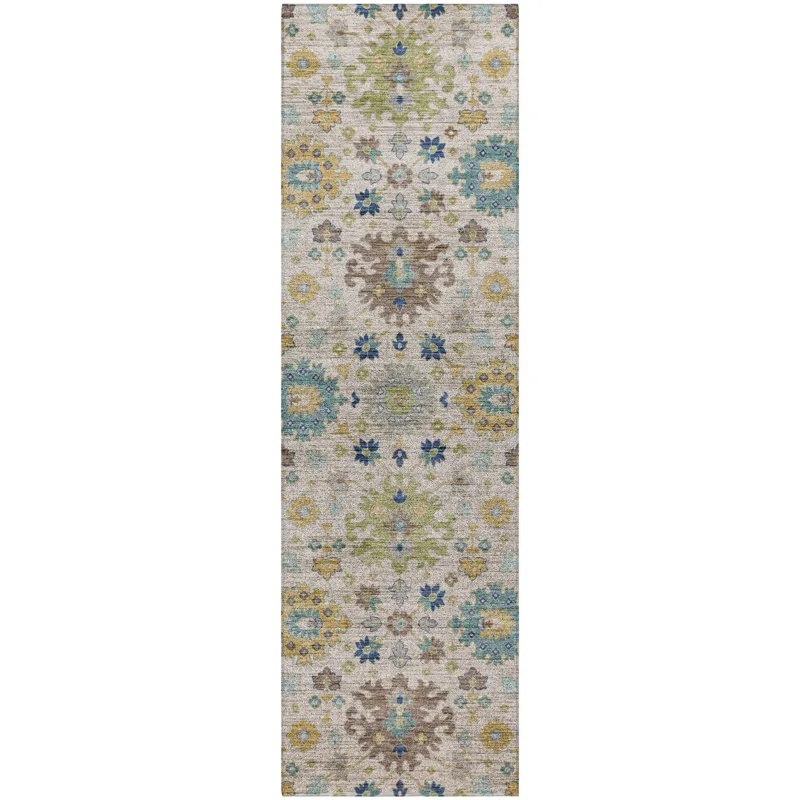 Indoor/Outdoor Silk Road Ivory 2\'3\" x 7\'6\" Runner Rug