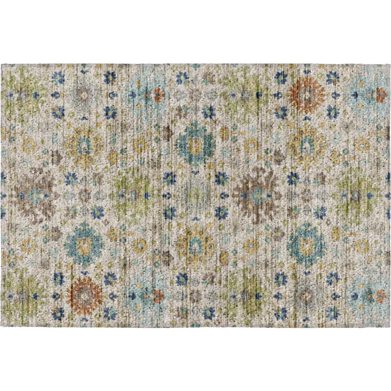 Indoor/Outdoor Silk Road Ivory 1\'8\" x 2\'6\" Rug