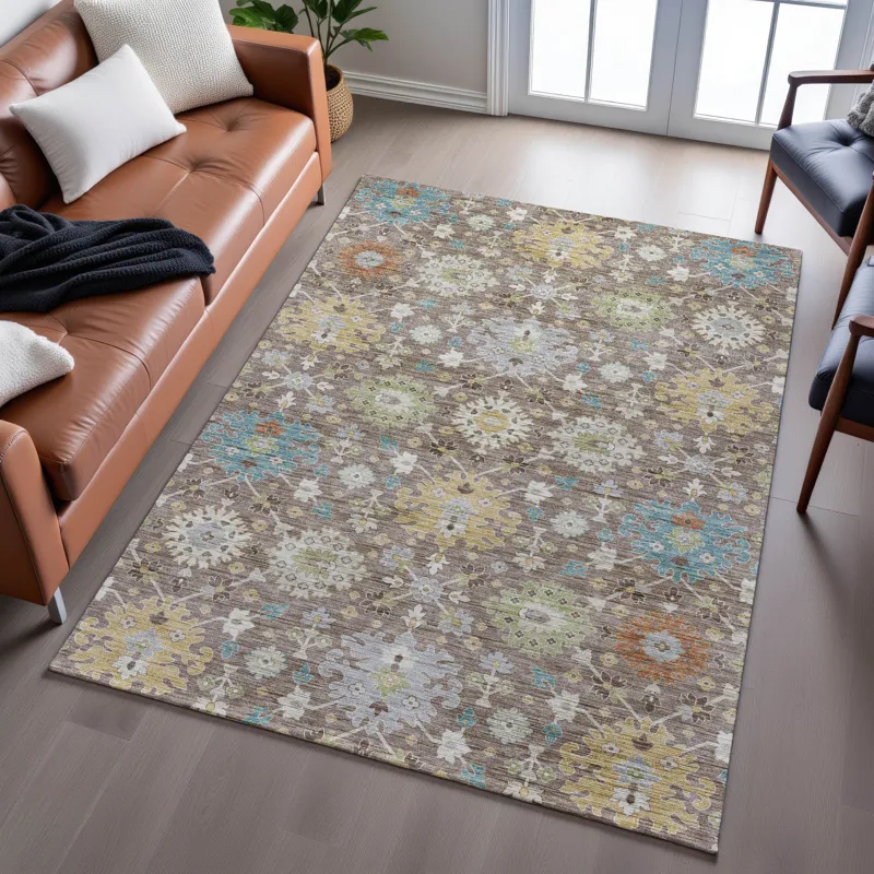 Indoor/Outdoor Silk Road Mocha 3\' x 5\' Rug