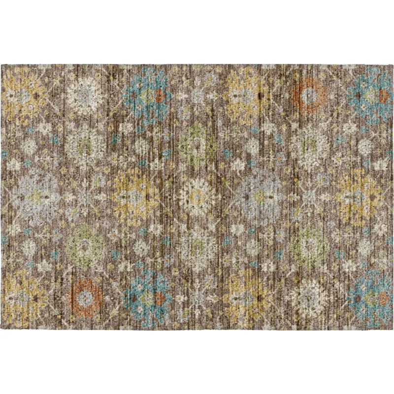 Indoor/Outdoor Silk Road Mocha 1\'8\" x 2\'6\" Rug