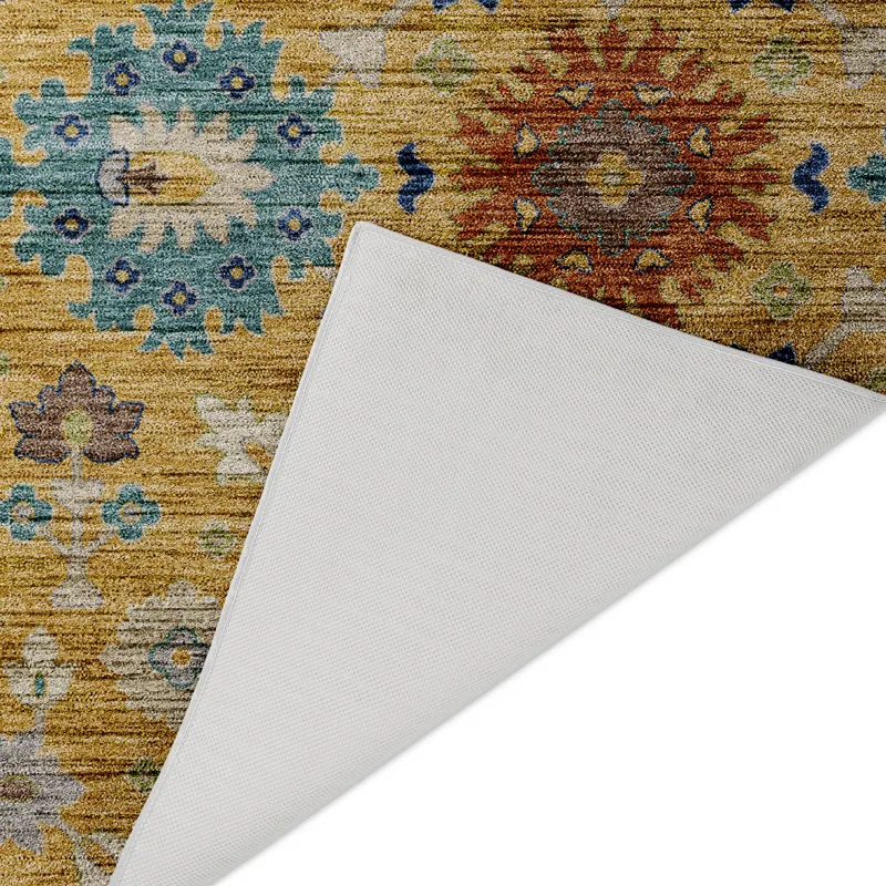 Indoor/Outdoor Silk Road Turmeric 1\'8\" x 2\'6\" Rug