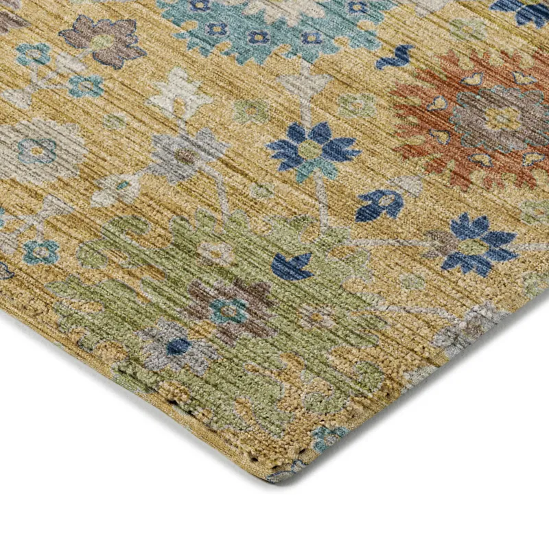 Indoor/Outdoor Silk Road Turmeric 1\'8\" x 2\'6\" Rug