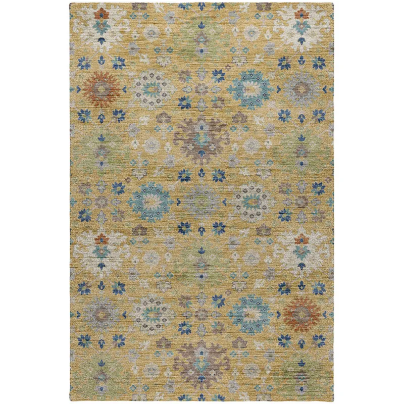 Indoor/Outdoor Silk Road Turmeric 5\' x 7\'6\" Rug
