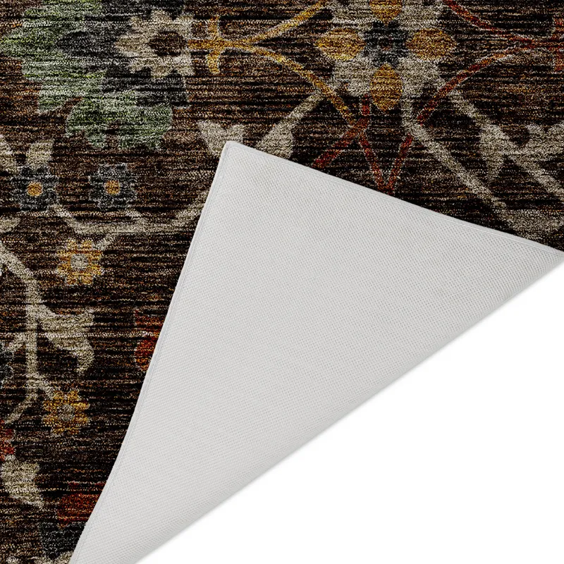 Indoor/Outdoor Silk Road Chocolate 1\'8\" x 2\'6\" Rug