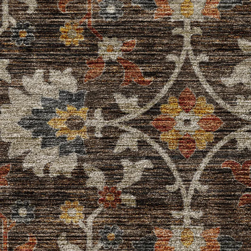 Indoor/Outdoor Silk Road Chocolate 1\'8\" x 2\'6\" Rug
