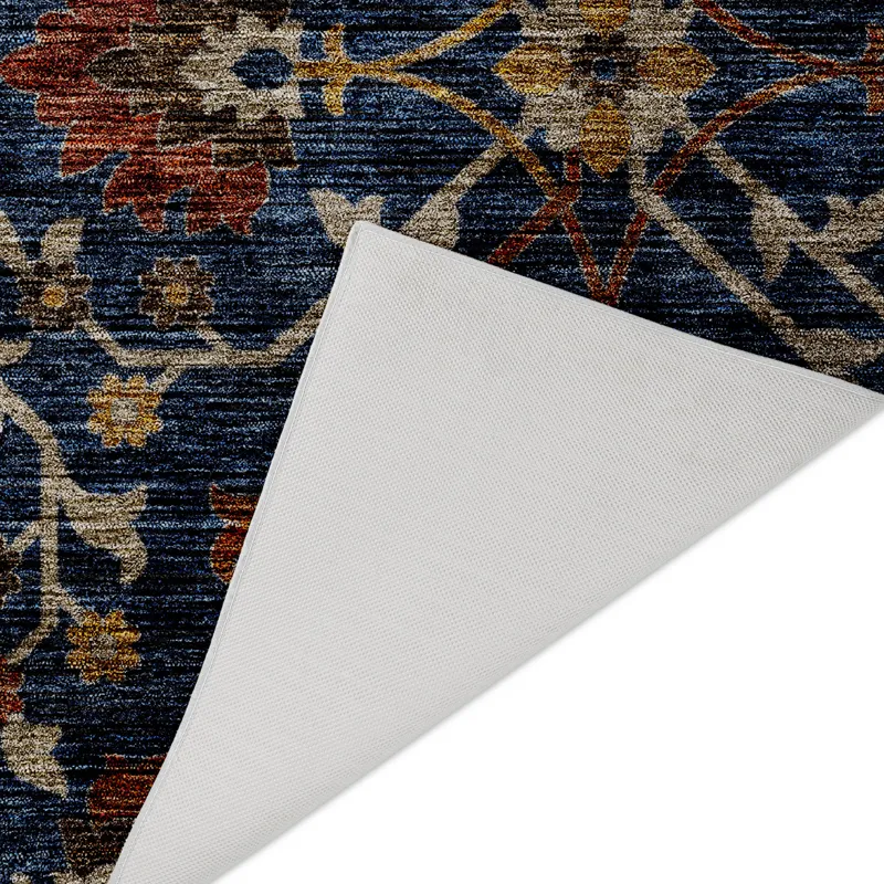 Indoor/Outdoor Silk Road Navy 2\'3\" x 7\'6\" Runner Rug